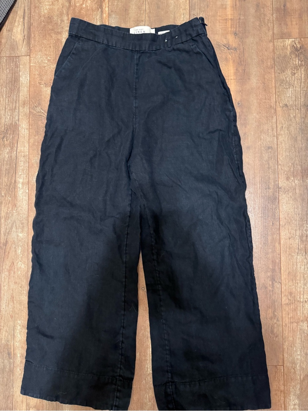 Abercrombie & Fitch Black Wide-Leg Women’s Pants 100% linen